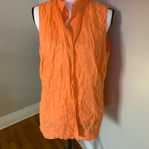 Mandarin blue button down tank top